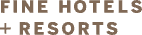 Text reading "FINE HOTELS + RESORTS" in a bold, uppercase font.